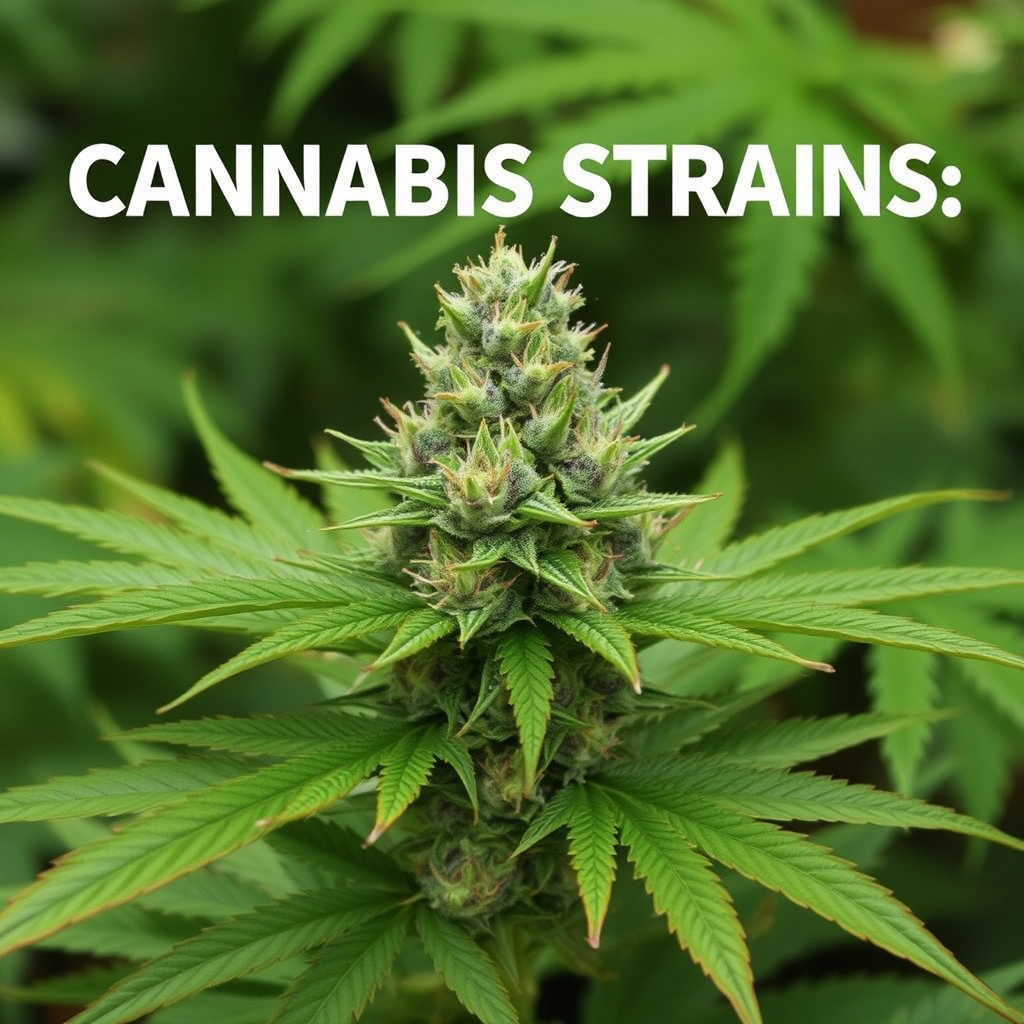 Cannabis plant showcasing a vibrant bud with green leaves - Cannabis Strains Overview